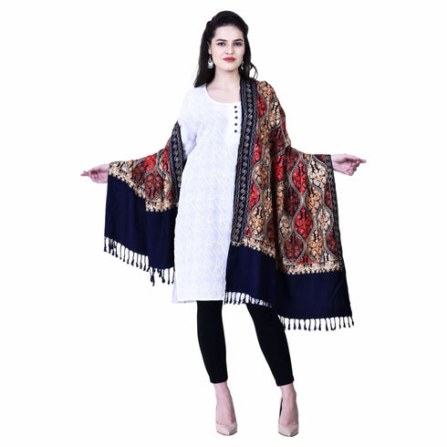 Women's Aari Embroidered Wool Stole